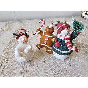 Sandi gore evans snowman gingerbread ornament tree Xmas gingerbread set‎